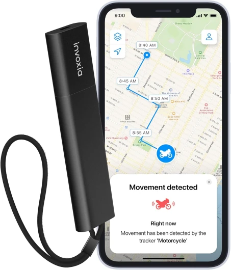 Tracker GPS Pro Invoxia - Localisation en Temps Réel - sans Abonnement Inclus - pour Voitures, Motos, Enfants - Alertes de Mouvement et d’Inclinaison - Réseau 4G LTE-M - Jusqu’à 3 Mois d’autonomie Unique PRO (sans abonnement inclus)